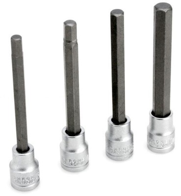 PERFORM TOOL W86022 4pc 3/8-Inch Drive Long Brake Caliper Metric Bit Set