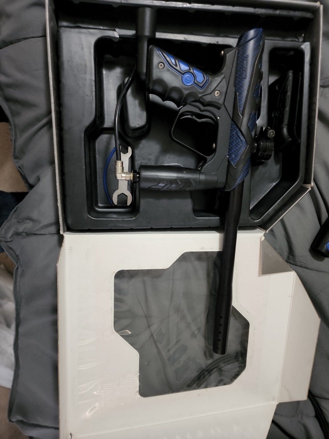 Smart Parts ION Paintball Gun Blue & Black with Barrel & Accessories eBay