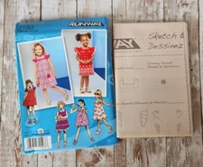 Simplicity Project Runway Kids Girls 2193 Sewing Pattern Size AA 1/2 1,2,3 