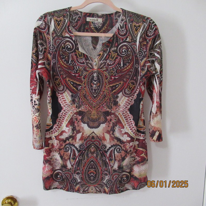 One World Knit shirt Womens M EUC
