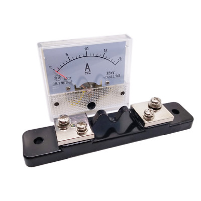 US Stock Analog Panel AMP Current Ammeter Meter Gauge 85C1 0-20A DC & Shunt