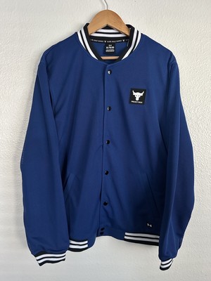 Under Armour Project Rock Mesh Bomber Varsity Jacket Athletic USA Men Size XL