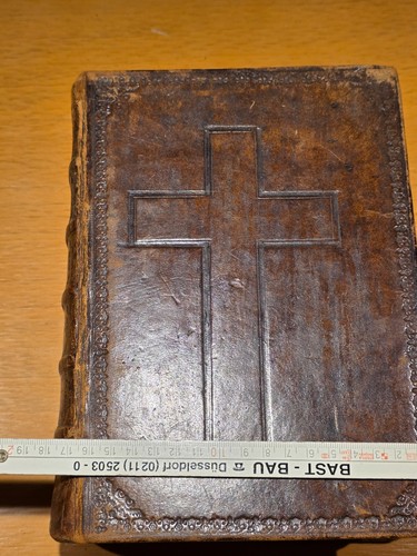 Antike katholische Bibel 1842 mit Holzstichen – Lederband & Goldschnitt - Bild 14 von 16