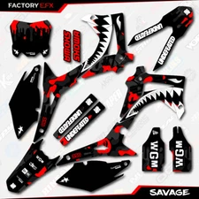 Black Red Savage Racing Camo Graphics kit fits Honda Crf250 14-17 Crf 250 Decal