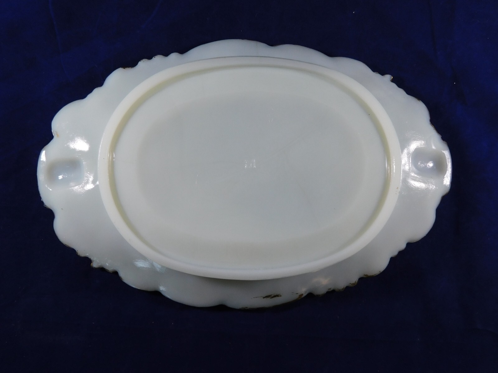 VTG Milk Glass Dresser Tray Buffalo Head & Dresser Bottle / Stopper