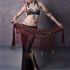 New Belly Dance Hip Scarf Coin Belt Tribal Fringe Belt Belly Dancing Waist