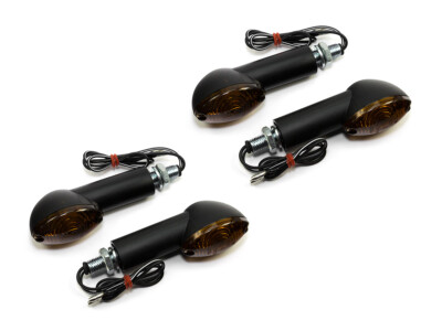 Blinker 4 Stück Cat Eye 40 mm schwarz E-geprüft Tourer für Suzuki Honda MZ BMW