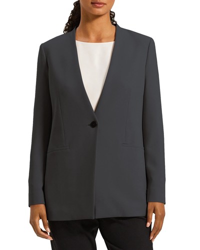 24SS Theory CRISP TWILL SB SLIM BLAZER UL Tailored Jacket 0 Blue