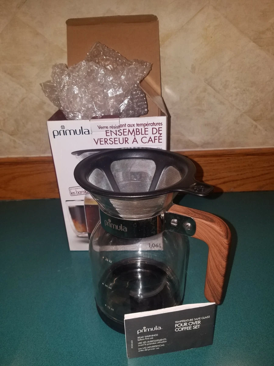 Primula Pour Over Coffee Maker Set Reusable Stainless Steel Filter Brand MIB