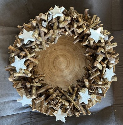 Adventskranz Dekokranz Holzkranz Kranz 30 cm Weihnachtsdeko