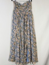 Fashion Nova Women’s Floral Sweetheart Maxi Dress Blue/Beige/Green Lined 1X