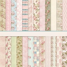 Shabby Pink 24 Sheets Scrapbook Paper Double Sided Printing Craft Paper for D...