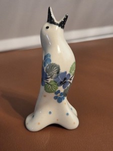 Vintage Polish Pie Bird/Vent Boleslawiec Handmade In Poland Beautiful Piece 4"
