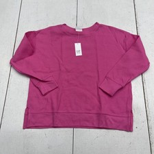 Gap Sweatshirt Youth 6-7 Pink Waffle Knit Thermal Long Sleeve Pullover Crewneck