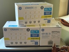 GE Classic LED 60-Watt Dimmable Bright White A19 Glass Light Bulbs 24 Ct.