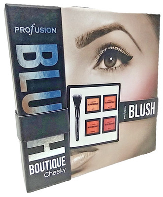 NEW Profusion Blush Boutique Cheeky  5 Piece Set With Brush & 4 BLUSH COLORS