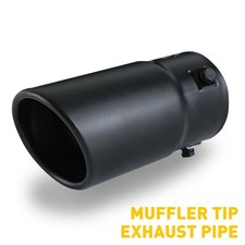 Black 2.75" Exhaust Pipe Car Stainless Steel Muffler Tip Tail Replace Accessorie