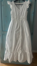 Rachel Zoe White Clip Dot & Lace Dress Size 2 XS S Spring Summer Maxi