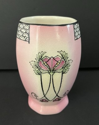 Antique Art Deco Porcelain Vase Crownford Of Burslem Ford & Sons Wisteria Flower