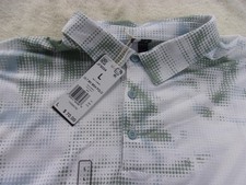 NWT Adidas golf polo, men's S, M, L, white, polyester, small dots pattern, 70
