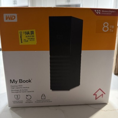 Western Digital - 8TB External Hard Drive, My Book HDD - WDBBGB0080HBK-NEWM