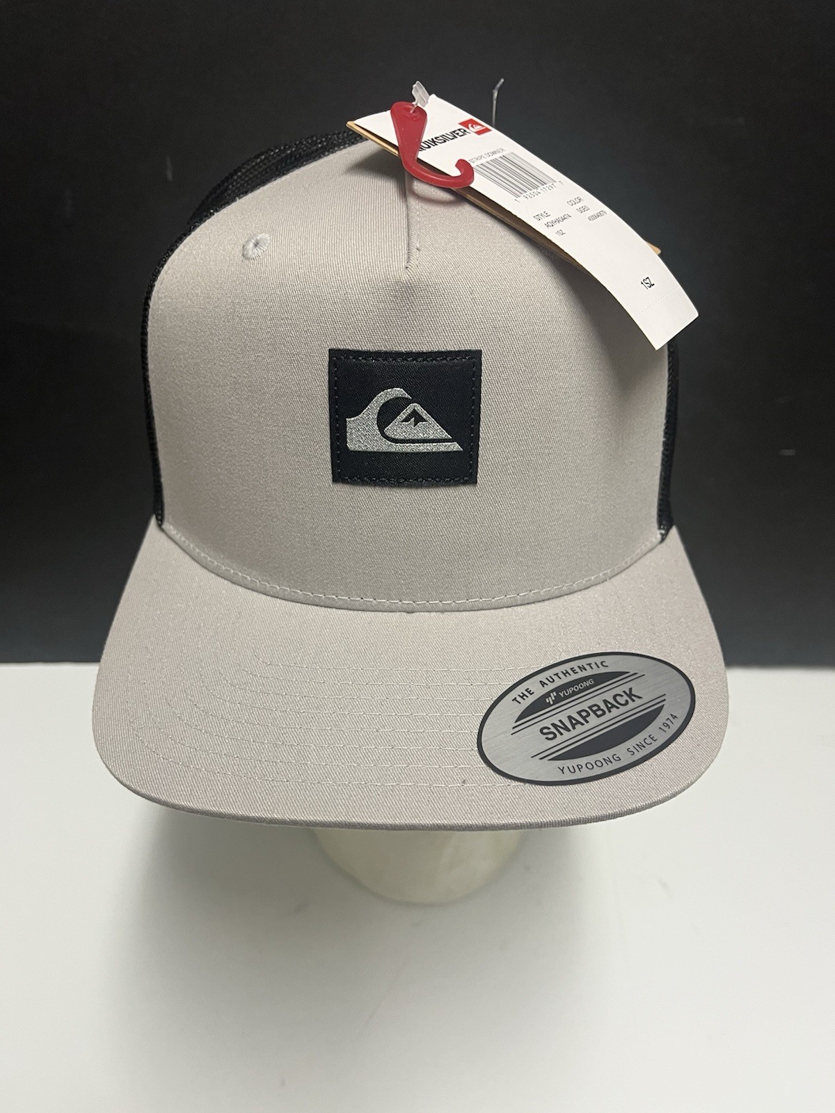 Quiksilver Snapback Mesh Back Trucker Hat Gray OSFM Colorblo