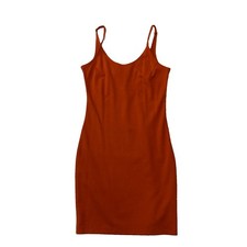 NWT Shinestar Women’s Solid Burnt Orange/Rust Cami Bodycon Mini Dress, Casual S