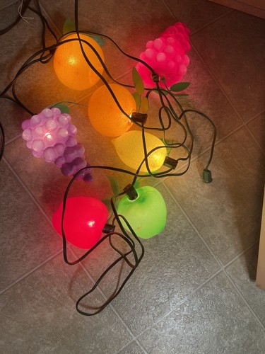 VTG FRUIT BLOW MOLD STRING LIGHTS YARD DECOR LANTERN CAMPER PATIO PARTY RV TIKI