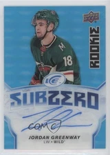 2018-19 Upper Deck Ice Sub Zero Blue Jordan Greenway #SZ-36 Rookie Auto RC 1o3