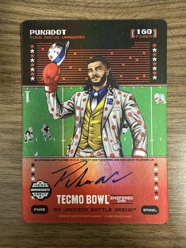 Puka “Pukadot” Nacua Auto Bo Jackson Battle Arena Tecmo Brawl 160 Power