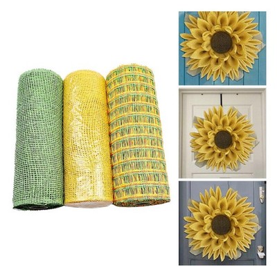 3 Roll Deco Mesh 10 ''x 5 Yds Jede Rolle Gemischtes Farbband für Kränze