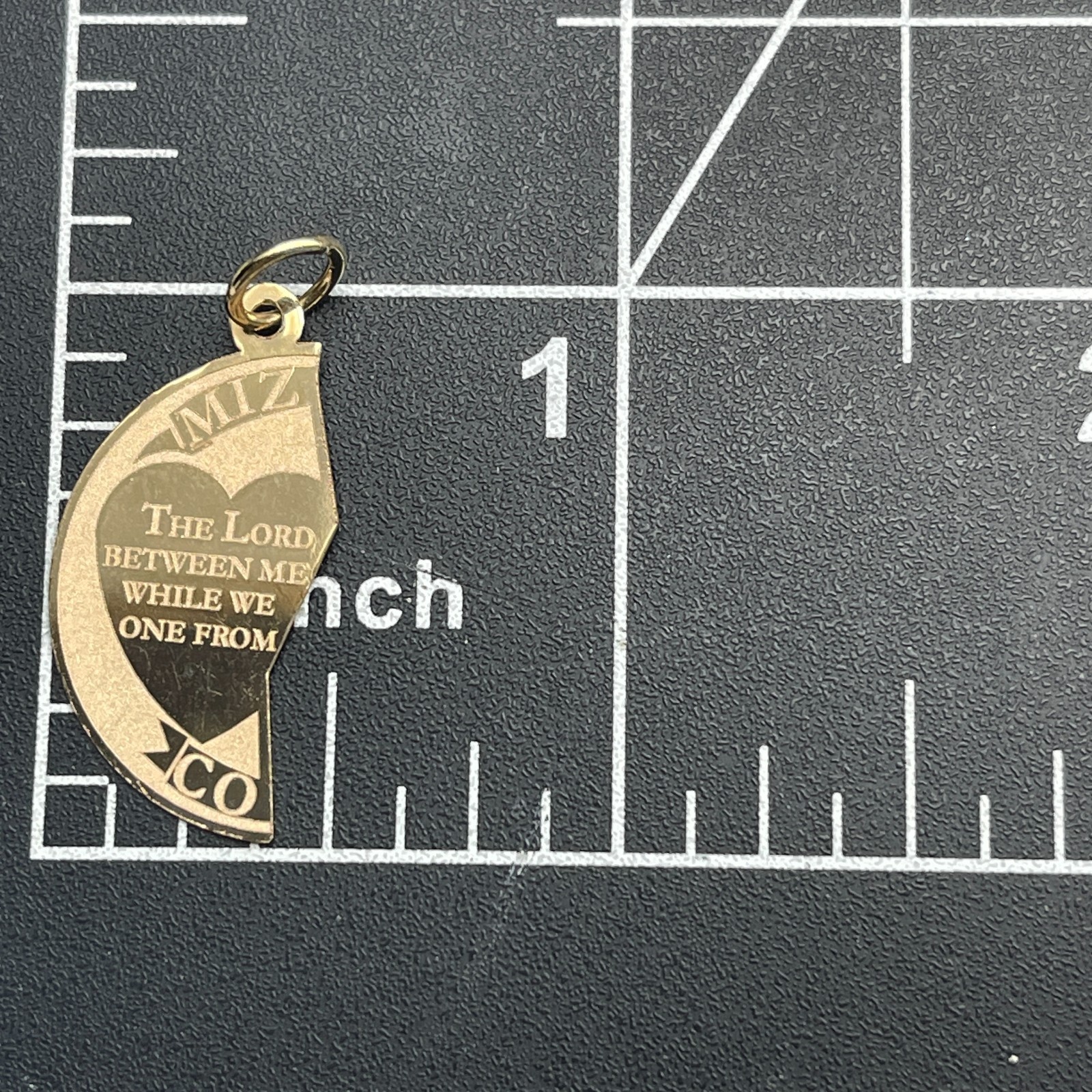 14K Solid Yellow Gold Half Split Pendant Mizpah R… - image 6