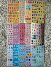 15 Stickerbögen Alphabet Buchstaben Aufklebe...