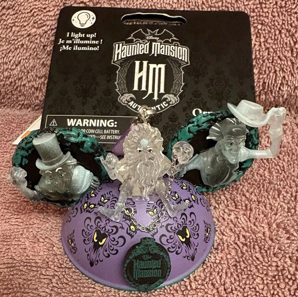 Disney Parks 2025 Mansión Embrujada Autoestop Fantasmas Mickey Oreja Sombrero Ornamento Nuevo Foto 2 de 4