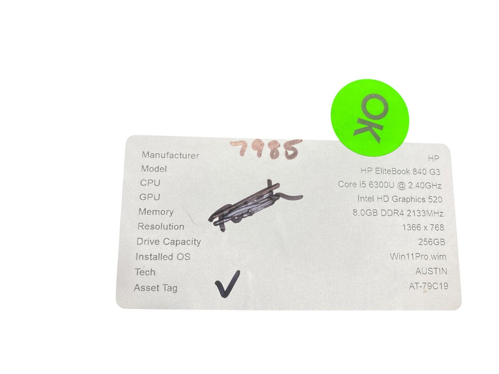 HP EliteBook 840 G3, 14-Inch Laptop, with Intel Core i5-6300U, Windows 11 Pro