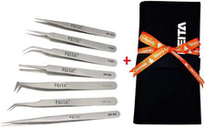 Professional Tweezers Set - Precision Tweezers with Travel Case - Stainless