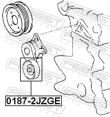 Fits FEBEST 0187-2JZGE TENSIONER ROLLER KIT TOYOTA CRESTA GX90,JZX9,L ⭐UK Stock⭐