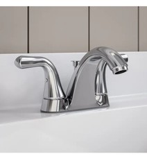 Project Source Dover 4 in Centerset 2 Handle Bathroom Faucet Chrome 1233227