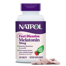 Natrol Melatonin 10mg Fast Dissolve, Strawberry Flavor, 100 Tabs, Sleep Aid