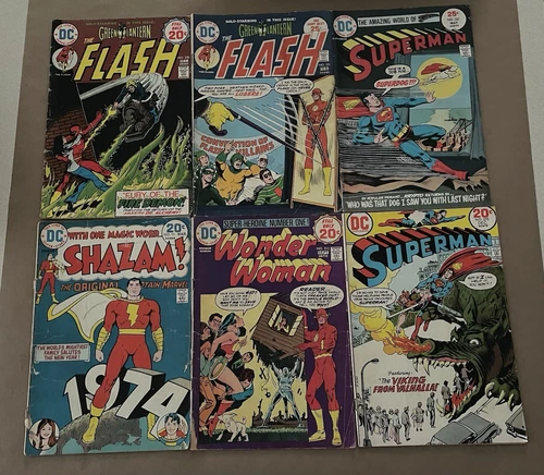 Vintage DC comic lot of the Flash, Superman, Shazam! and Wonder Woman!!!