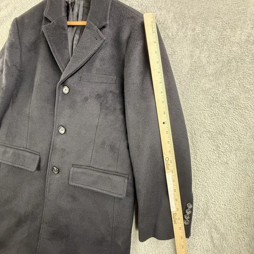 Peter Manning Coat Mens 2XL Black Wool Cashmere Overcoat Lined Classic image 14