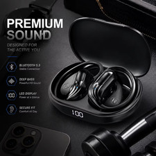 Bluetooth 5.4 Ear Hook Wireless Earbuds Noise Cancelling Waterproof