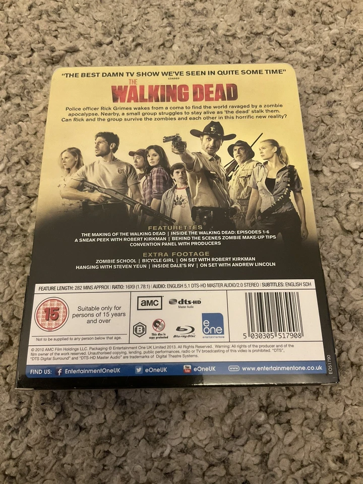THE WALKING DEAD THE COMPLETE FIRST SEASON - BLU-RAY STEELBOOK - NEW - Image 2 of 2