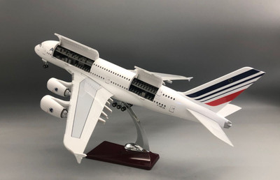 1:160 46CM AIR FRANCE AIRBUS A380 Cabin Openable Plane Landing Gear Resin Model