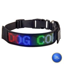 Programmable LED Dog Collar Rechargeable Light Up Mixcolor LED