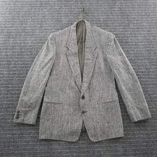 Vintage 80s Giorgio Armani Sport Coat 52 Gray Pure Silk Textured Blazer Italy
