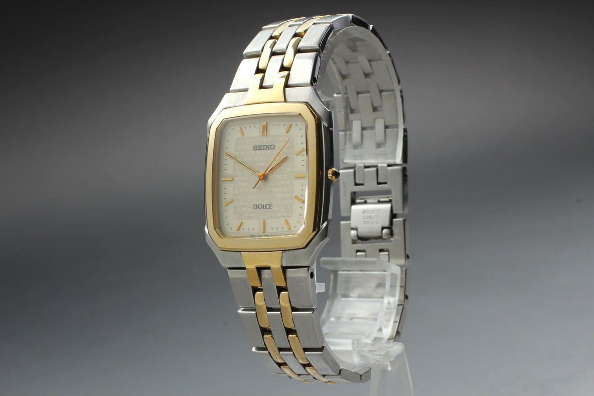 Vintage [Near MINT] SEIKO Dolce 8J41-5020 Gold Tank Quartz Mens