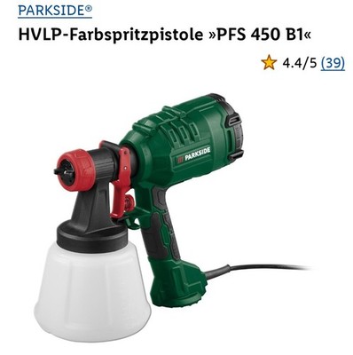 PARKSIDE HVLP-Farbspritzpistole Farbspritzgerät PFS 450 B1 450 Watt *B-Ware