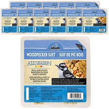 Heath Woodpecker Suet Cake, 5.2in, 10oz, 12 10 Ounce Pack of 12 , Blue Label