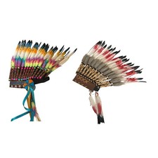 Chief Indian Feather Headdress Decor Comfortable Headwear for Celebrations Party